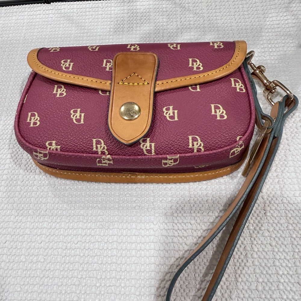 Dooney & Bourke Magenta and Tan Wristlet